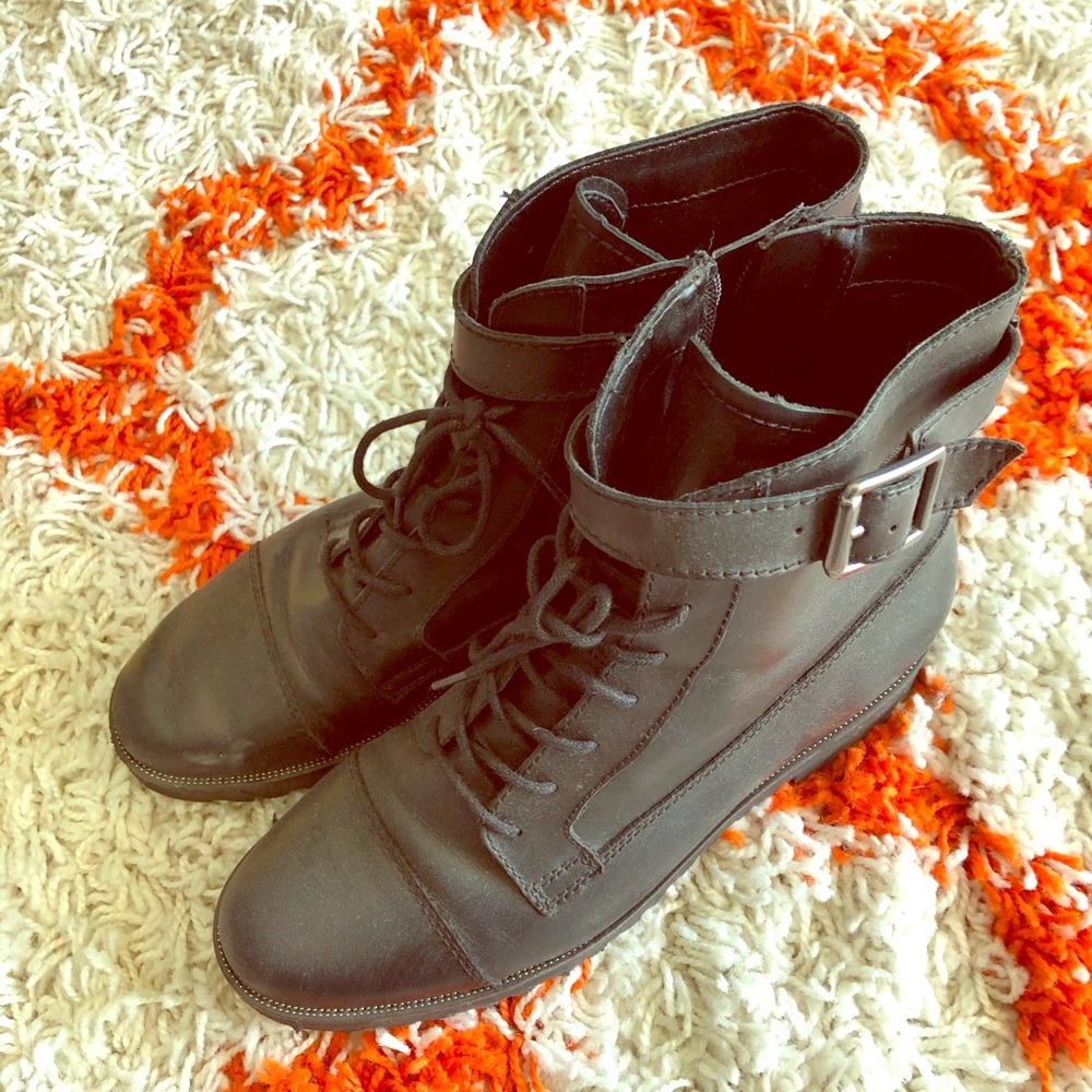 Black Ankle Combat Boots